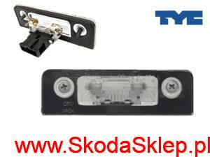 Lampa, lampka oświetlenia tablicy rejestracyjnej Skoda Octavia II do 2009 r. , Roomster do 2010 r. - Tyc 1Z0943021
