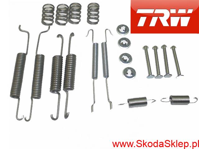 Sprężyny, zestaw montażowy szczęk hamulcowych Skoda Citigo, Felicia, Fabia -TRW 1H0698545B