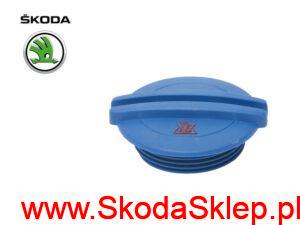 Korek zbiornika, zbiorniczka wyrównawczego Skoda Fabia, Octavia, Rapid, Roomster, Superb, Yeti kolor niebieski -oryginał 3B0121321