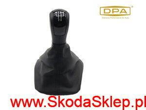 Gałka dźwigni zmiany biegów + osłona dźwigni zamiany biegów Skoda Octavia II czarna - DPA 1Z0711141C