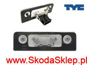 Lampa, Lampka oświetlenia tablicy rejestracyjnej Skoda Octavia II po 2008 r., Roomster po 2010 r. - Tyc 1Z0943021B