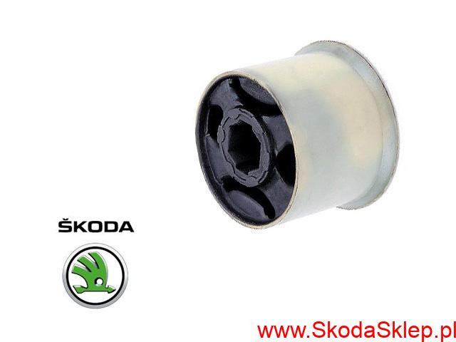 Poduszka, tuleja wahacza przedniego tylna Skoda Fabia I, II, Roomster do 2010 r., Octavia II, Superb II i Yeti - oryginał 1K0407183E