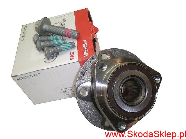 Piasta, łożysko koła przód Skoda Octavia II, Octavia III, Yeti 3otwory -oryginał Fag 1K0498621