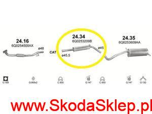 Tłumik środkowy Skoda Fabia I 1,4 - 6Y0253209 Polmo