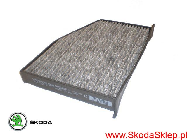 Filtr kabiny, przeciwpyłkowy Skoda Octavia II Superb II Yeti z węglem aktywnym -oryginał 1K1819653B