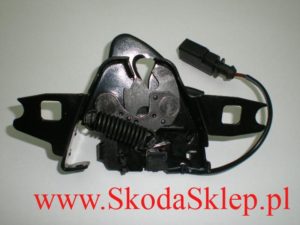 Zamek pokrywy silnika Skoda Octavia z mikrowłącznikiem -oryginał  1U0823509H/O