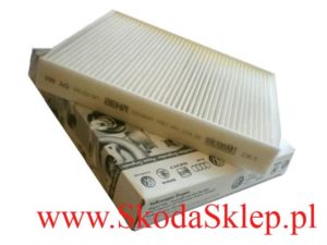 Filtr kabiny, przeciwpyłkowy Skoda Fabia II po 2010-, III, Rapid, Roomster -oryginał 6R0820367