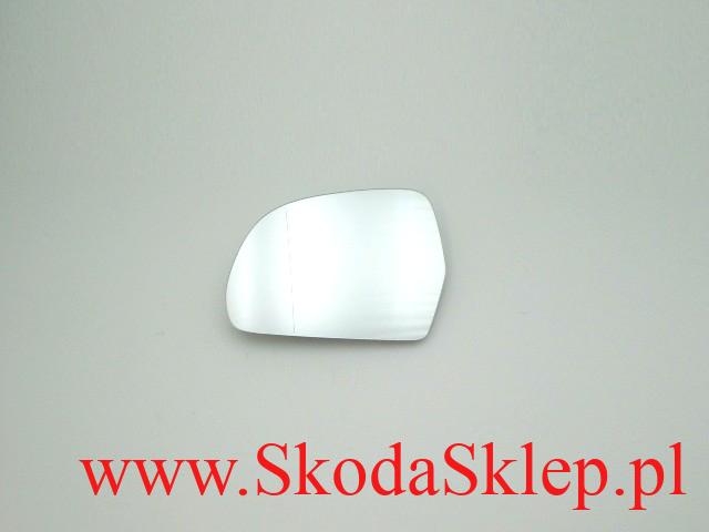 Szkło, wklad lusterka Skoda Octavia II po 2009r lewe -oryginał 3T0857521A