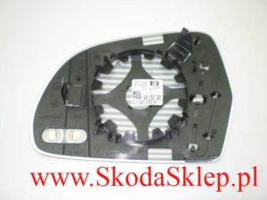 Szkło, wkład lusterka Skoda Octavia II, Superb II prawe -oryginał 3T0857522A