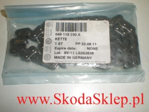 Łańcuch napędu pompy oleju Skoda Fabia Fabia II Roomser 1,4TDI oryginał 045115230A