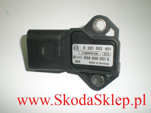 Czujnik ciśnienia doładowania Skoda Fabia/Fabia II/Octavia/ Octavia II/Roomster/Superb/ Superb II/Yeti 038906051C