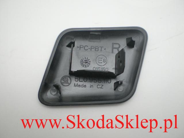 Zaślepka prawa spryskiwacza reflektora przedniego Skoda Yeti oryginał 5L0955110