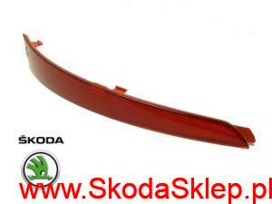 Listwa odblaskowa zderzaka tył lewa Skoda Octavia III hatchback do 2017 r. - oryginał 5E5945105