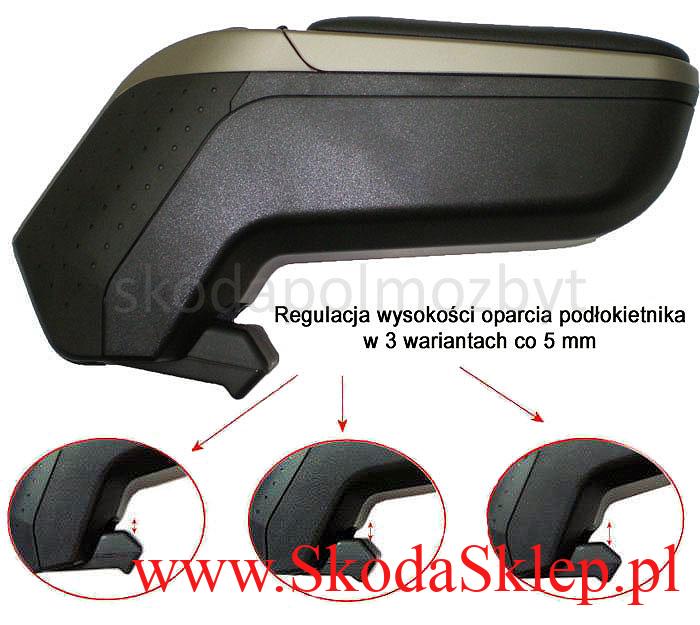 Podłokietnik Armster II Skoda Fabia III 2014 - szary - obrazek 3