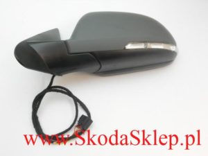Lusterko zewnętrzne lewe czarne Skoda Octavia II po 2008r 1Z1857507M