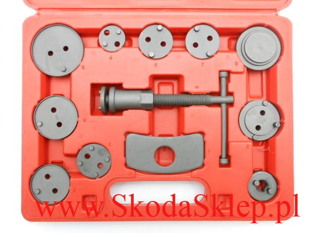 Zestaw do wciskania tłoczków hamulcowych 12 elementów