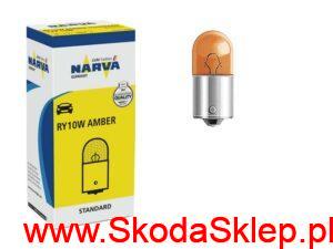ry10w Żarówka 10W RY10W pomarańczowa kierunkowskaz lampy tył Skoda Citigo, Superb II - N0177197 Narva