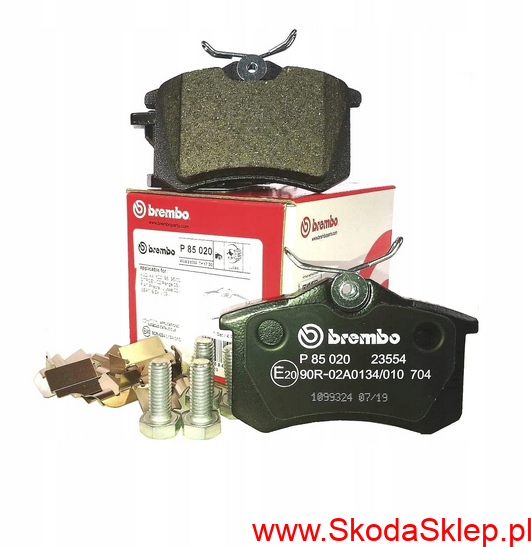 Klocki hamulcowe tył Skoda Octavia, Roomster, Rapid Fabia Octavia II Yeti do tarcz 232mm i 253mm -Brembo 1J0698451