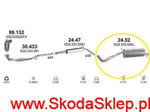 Tłumik końcowy Skoda Fabia I 1,2 Kombi do 2006 r. - 6Q9253609J Polmo