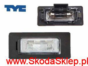Lampa, lampka oświetlenia tablicy rejestracyjnej Skoda Fabia II, Yeti po 2012r - Tyc 8T0943021